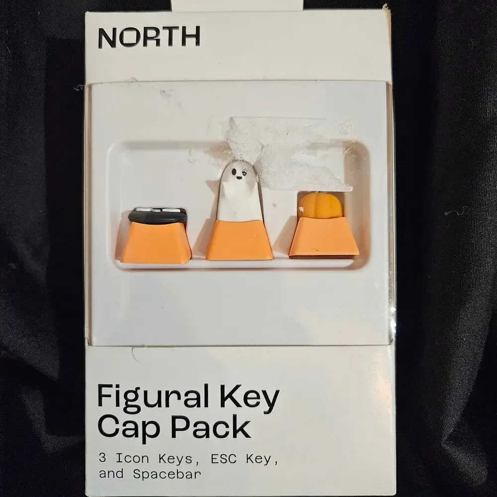 Halloween Pumkin Figural Key cap pack 3 Icon Keys, ESC Key and Spacebar